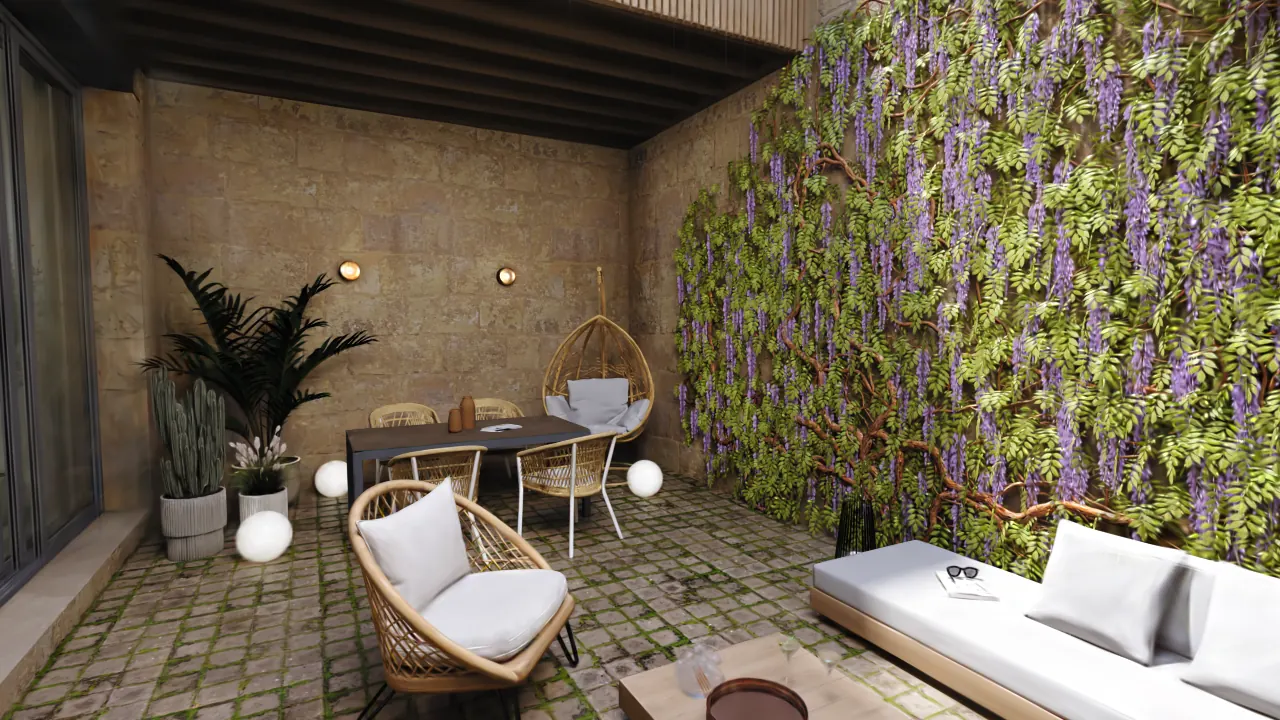 The courtyard scene from the full desktop package